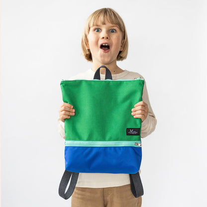 Sac à dos imperméable pour enfants - Vert et bleu 