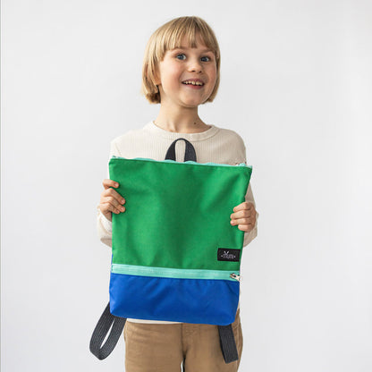 Sac à dos imperméable pour enfants - Vert et bleu 