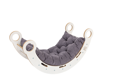 White Wooden Dream Rocker with Pillow and Slide - Medium