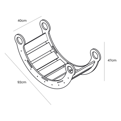 White Wooden Dream Rocker with Pillow and Slide - Medium