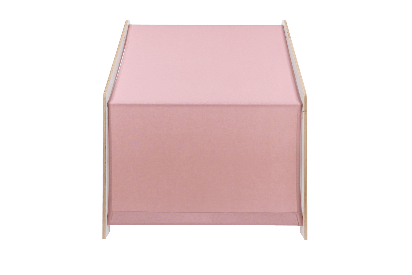 MeowBaby® White Wooden House for Kids - Pink Roof