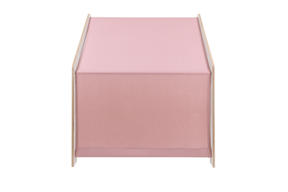 MeowBaby® White Wooden House for Kids - Pink Roof