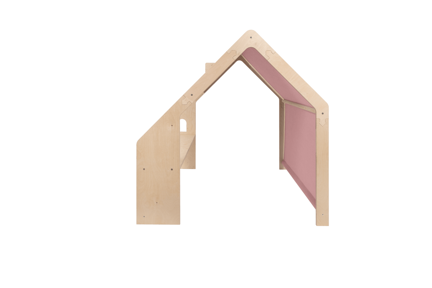 MeowBaby® Natural Wooden House for Kids - Pink Roof