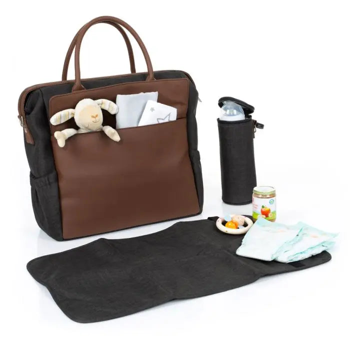 A baby diaper bag by ABC Design, the Jetset Baby Products Bag, featuring a spacious design, practical organization, durable construction, and versatile carrying options for busy parents on the go.