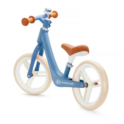 FLY PLUS balance bike with retro design, puncture-proof foam wheels, adjustable saddle, and limited turning handlebar for safe, comfortable rides. Lightweight magnesium frame, suitable for children from 3 years old.