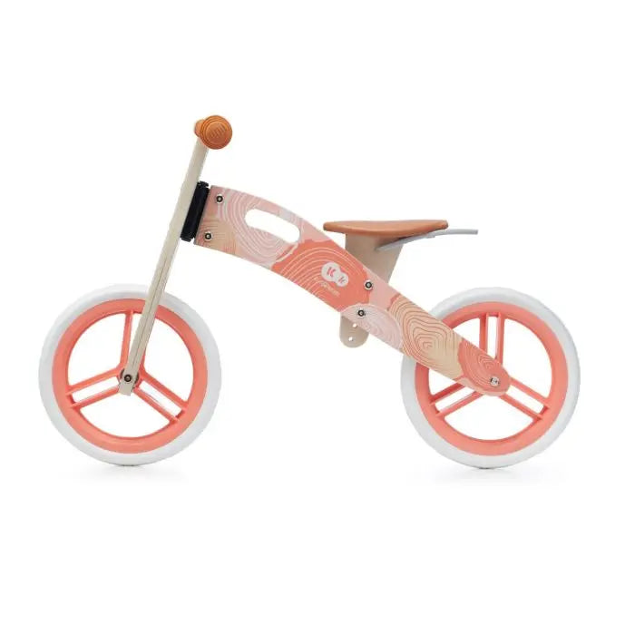 A balance bike made of birch wood with EVA foam wheels. Features a rotation lock handlebar for safety and a comfortable saddle. Ideal for developing balance skills in children.