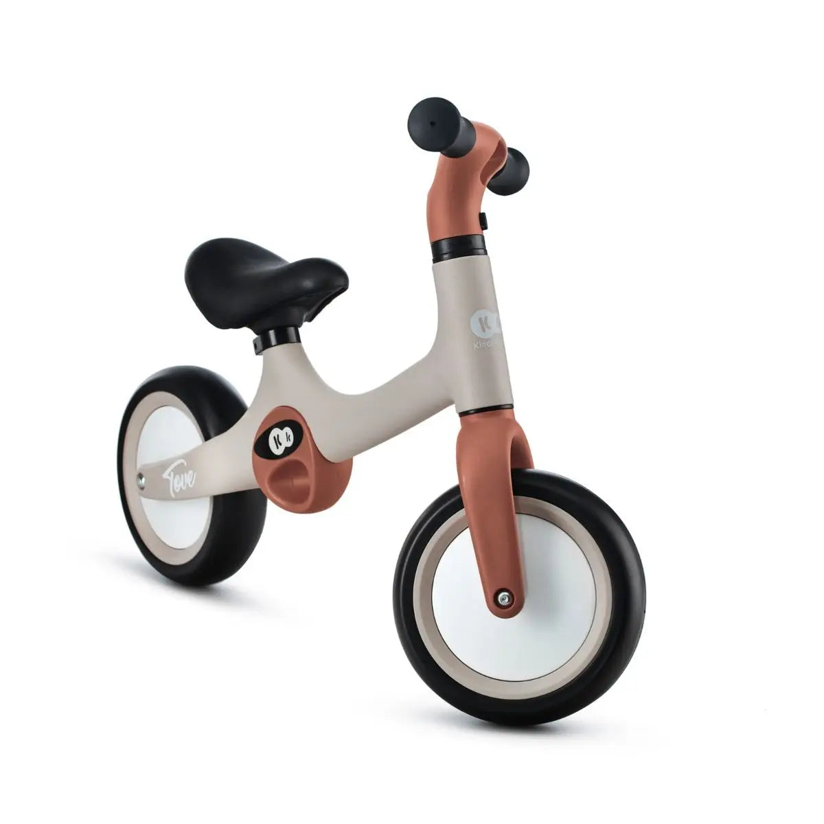 A close-up of the TOVE balance bike's wheel, showcasing its puncture-resistant foam design and durable construction for children aged 18 months and up.