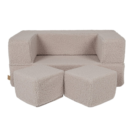 MeowBaby® Bearly Cube Sofa - Light Grey