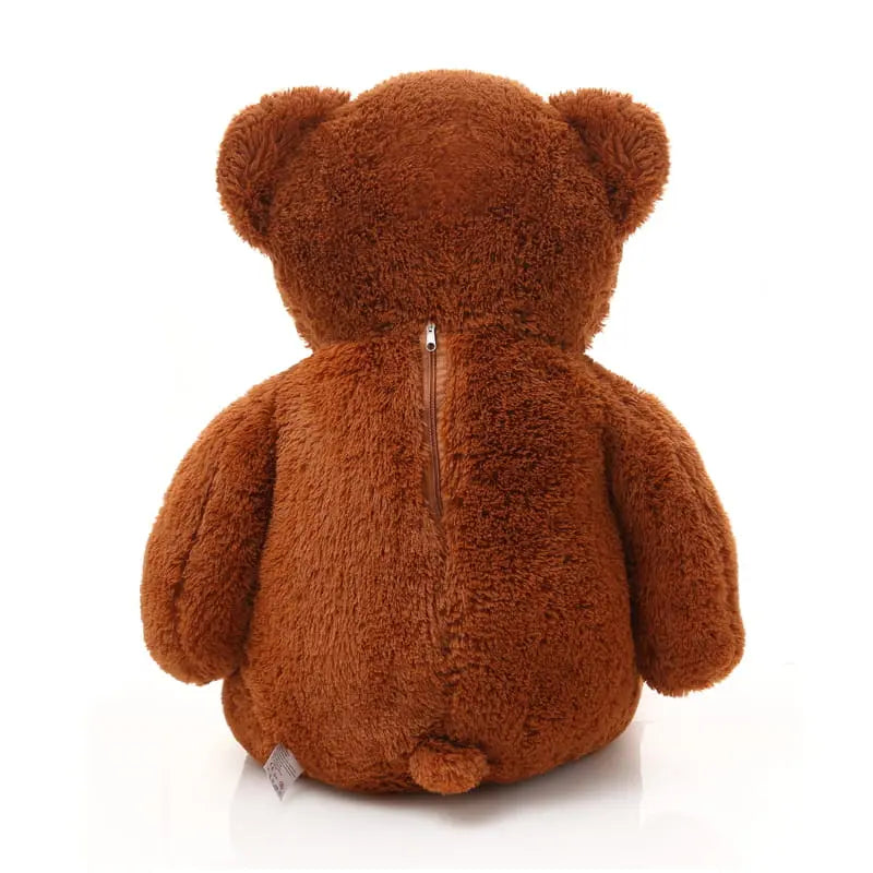 A giant TEDDY Bear 180 cm with a zipper, showcasing soft fur and EU safety certification. Perfect for hugging, washing, and gifting joyfully.