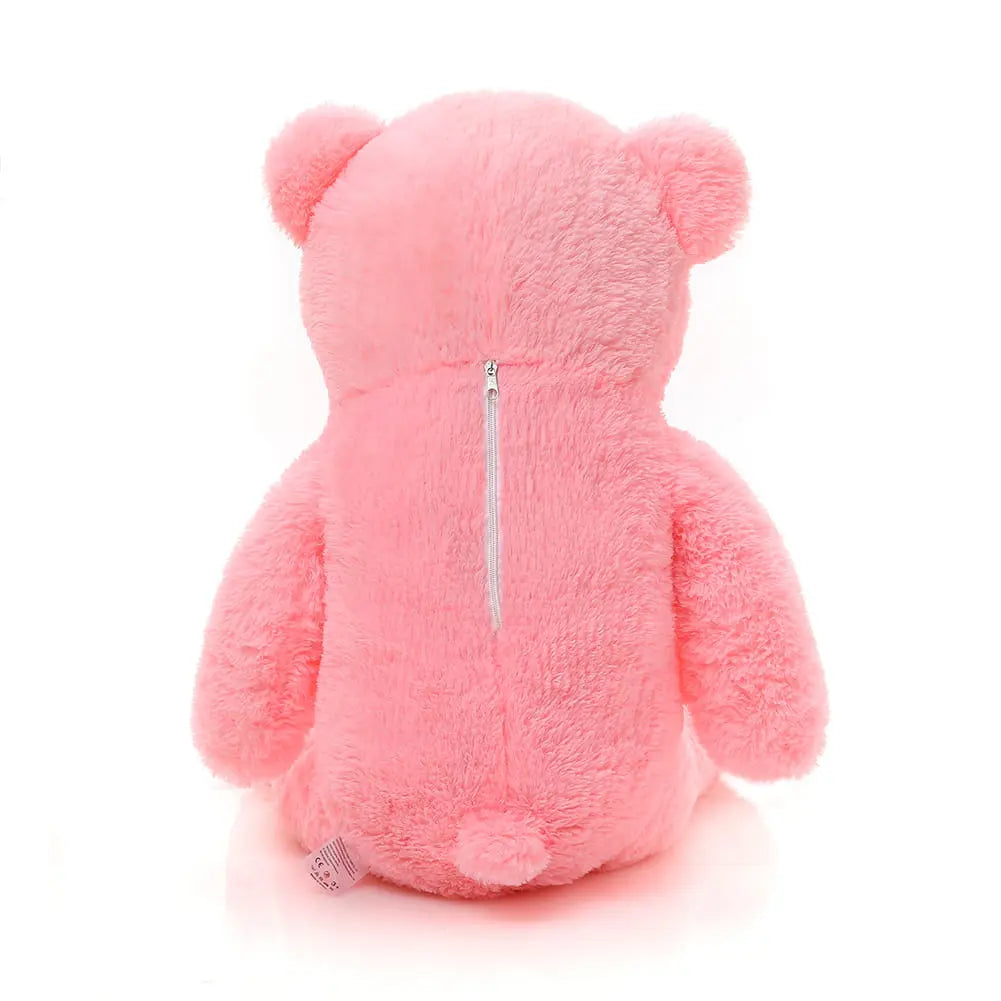 A giant 200 cm TEDDY Bear with a zipper, made from soft fur, designed for safe hugging. EU safety certified, washable, and crafted in Europe. Perfect for joyful cuddling moments.