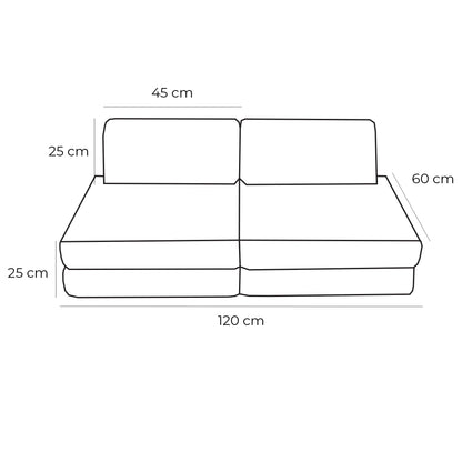 Small Modular Sofa for Kids - Slimcord Ecru