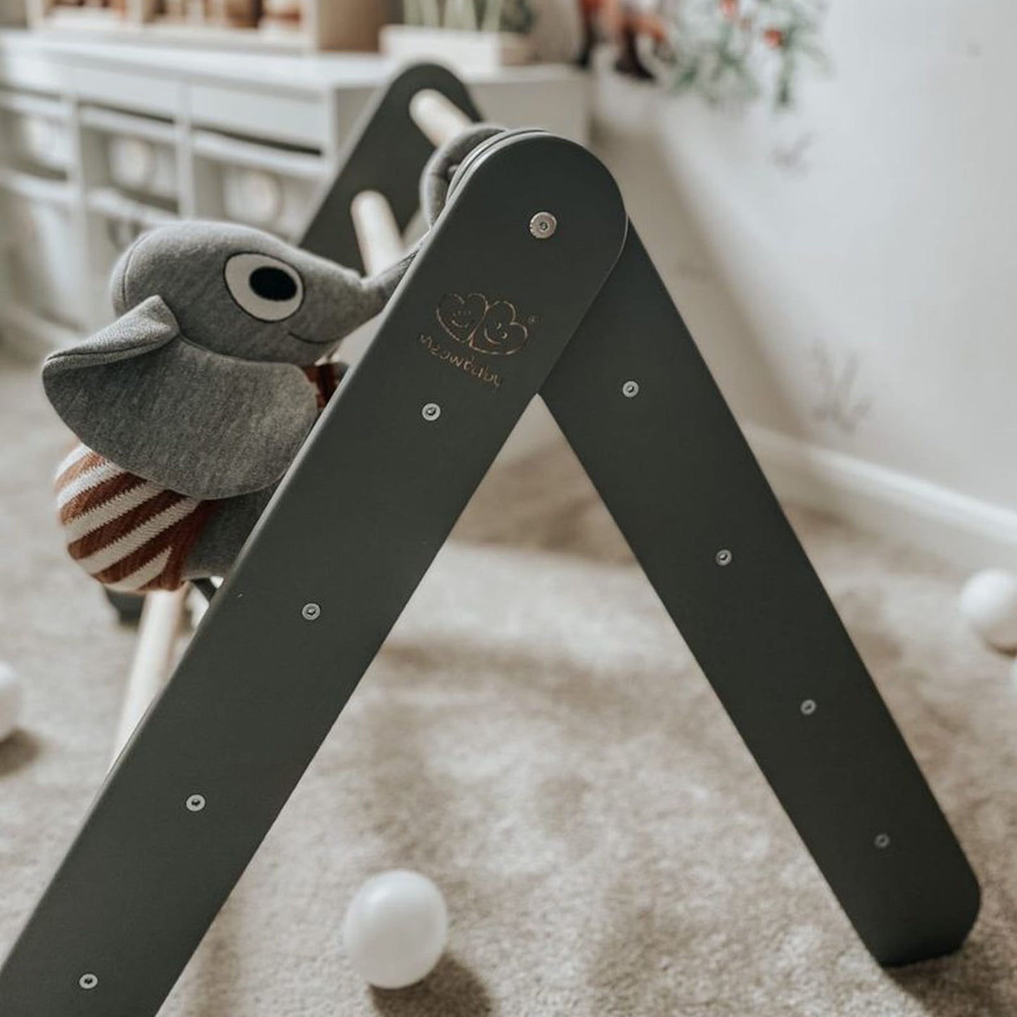 Ladder with a Slide-Climbing Wall - Grey