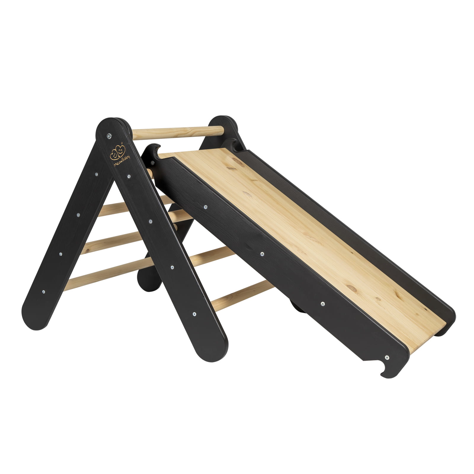 Ladder with a Slide-Climbing Wall - Black