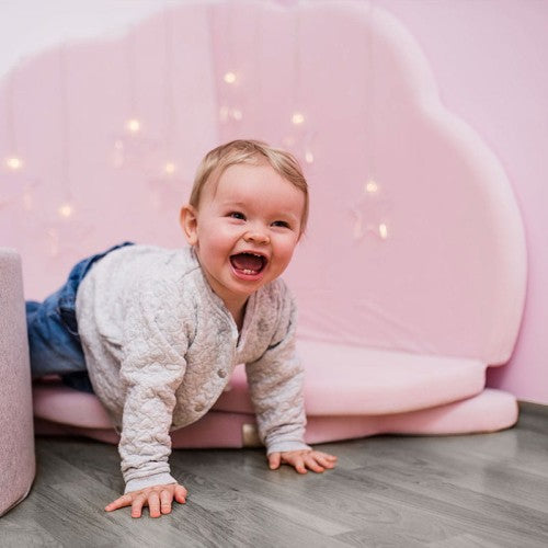 Play Mat for Kids - Cloud Shaped Pink Velvet