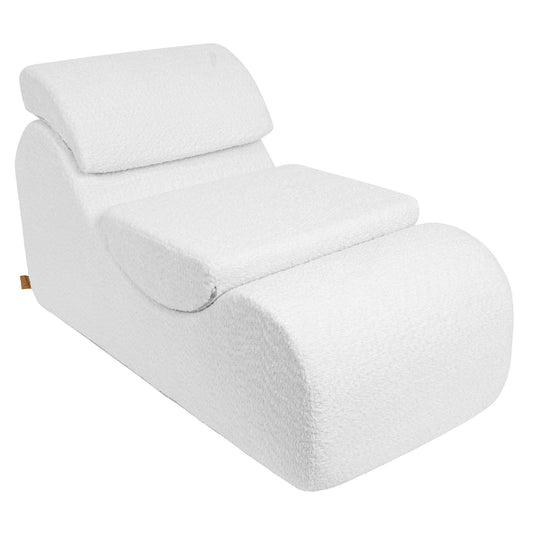 Wave Lounger - White Boucle