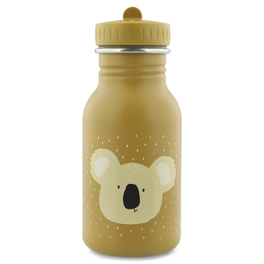 Stainless Steel Bottle 350 ml - Mr Koala, a durable water bottle with a koala face cap, ideal for kids on-the-go. Made of stainless steel, leak-proof, and easy to clean.