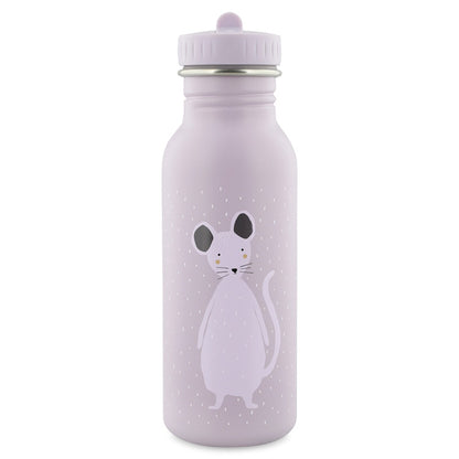 Stainless Steel Bottle 500 ml featuring Mrs Mouse design, with leak-proof cap and kid-friendly handle. Durable, light, and easy to clean. Ideal for kids on the go. Dimensions: 20 cm x 6.5 cm.