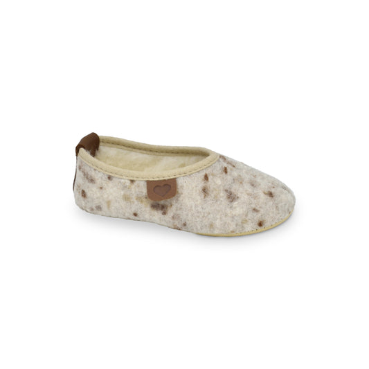 Natural Sheep’s Wool & Felt Kids’ Slippers - Põnni