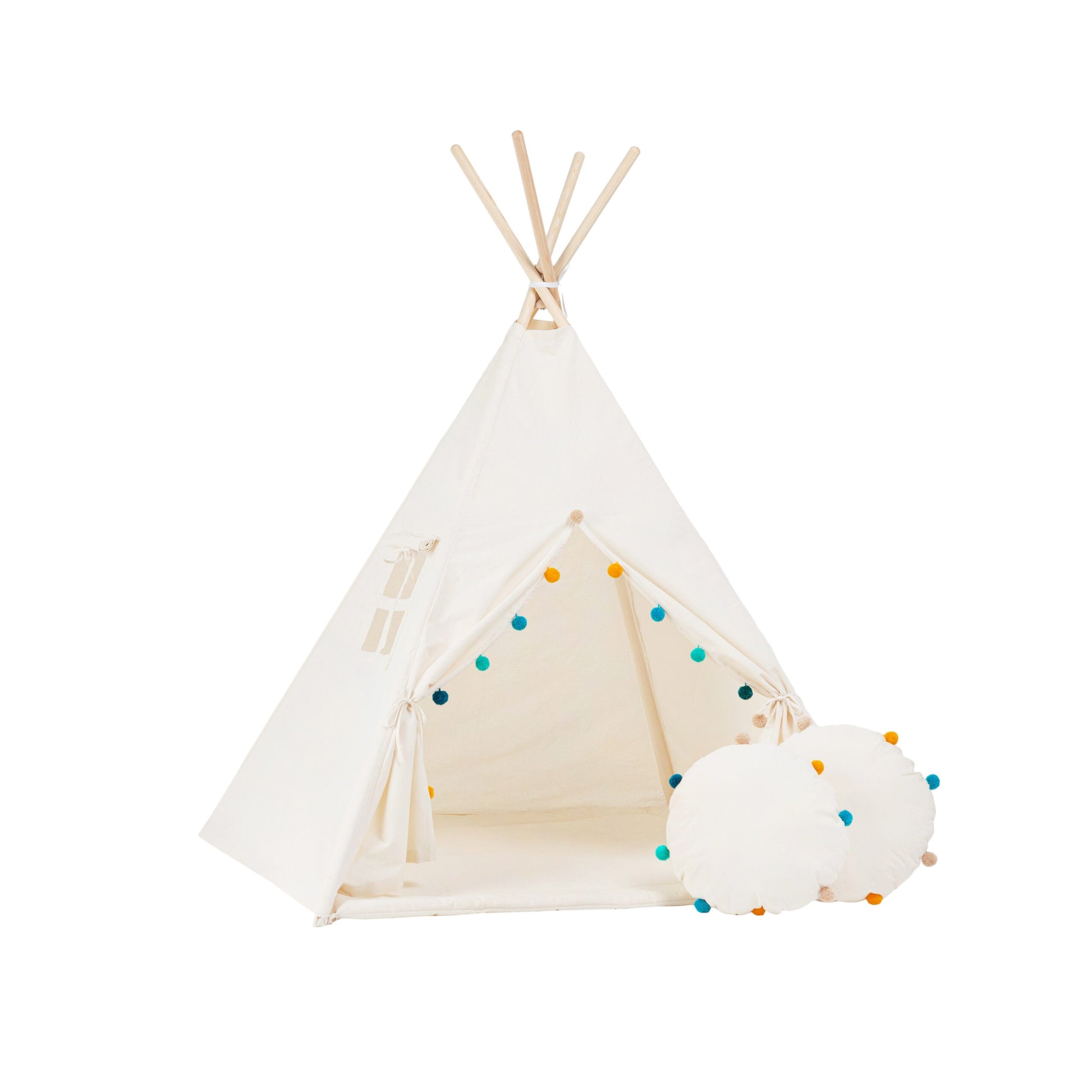 Teepee Tent Set - Rainbow Pom-Pom