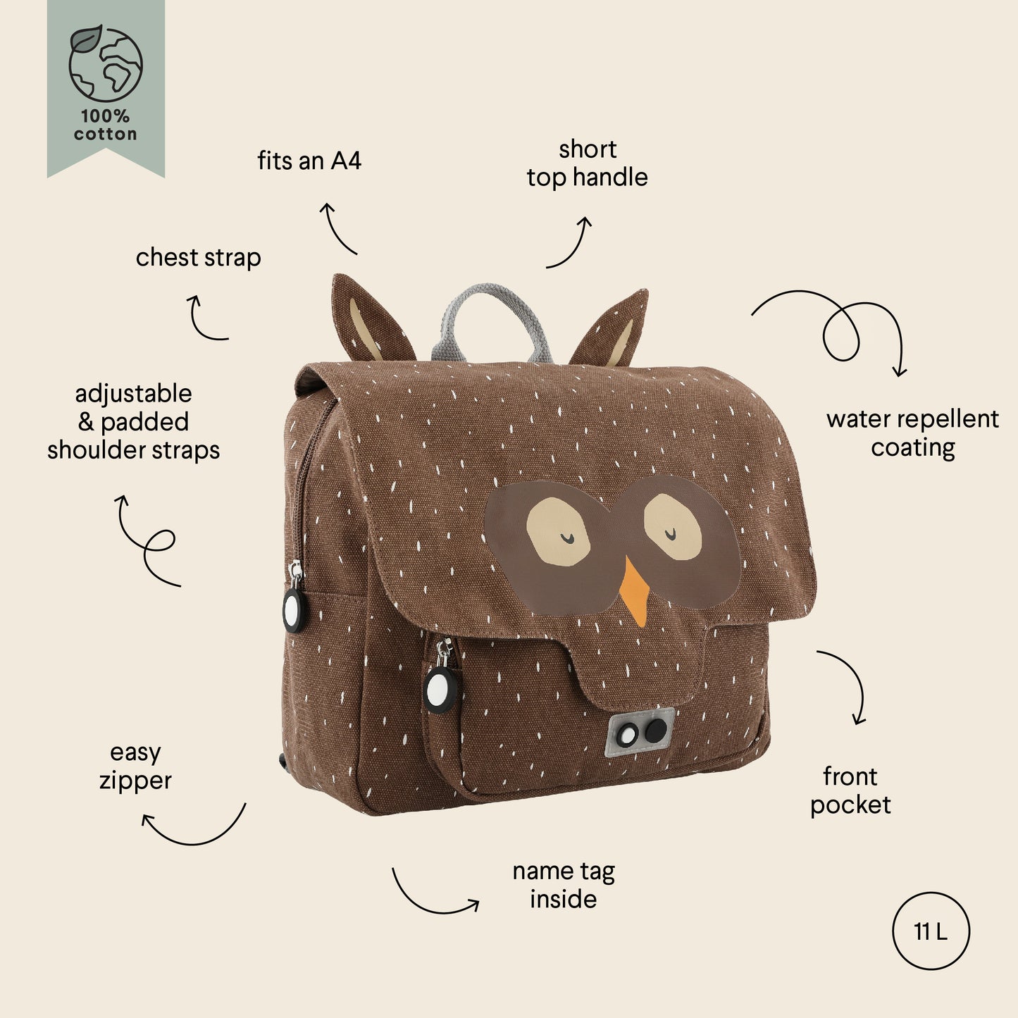 Cartable - Monsieur Hibou 