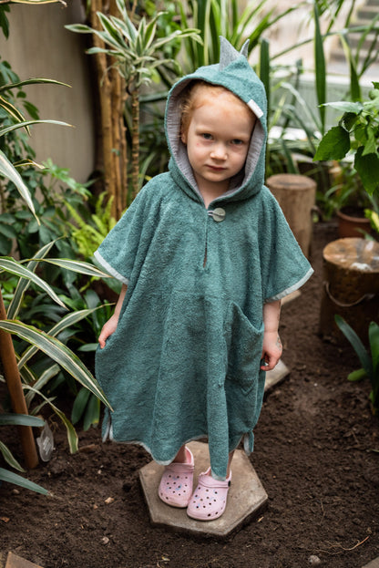 Poncho met korte mouwen DINOSAURUS - voor KINDEREN