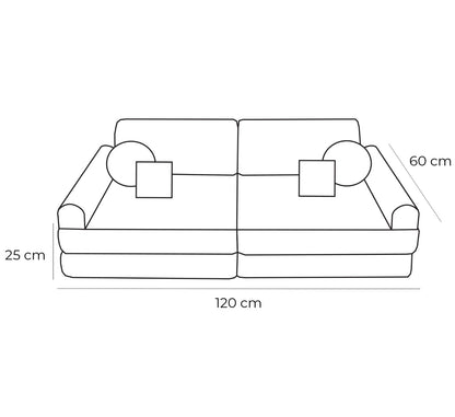 Medium Modular Sofa for Kids - Tangle Moon Grey