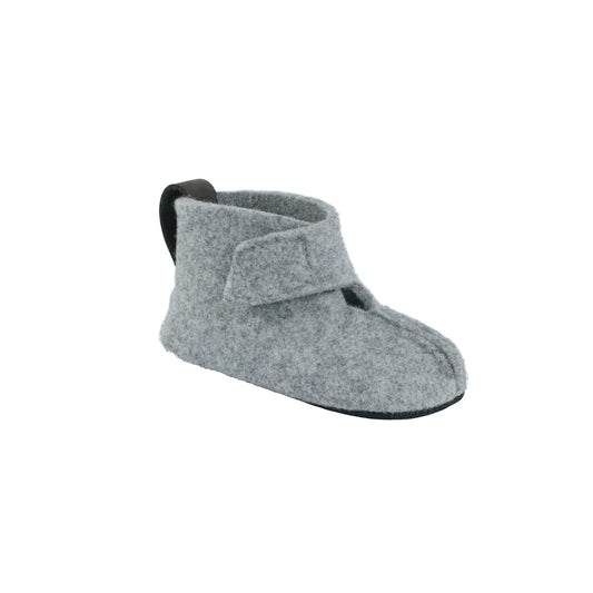 Natural Felt Kids' Slippers - Grey