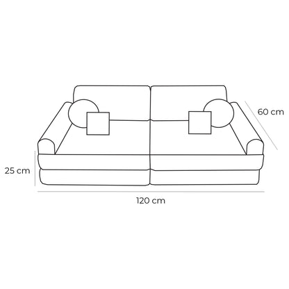 Modular Sofa for Kids - Slimcord Corduroy Turquise